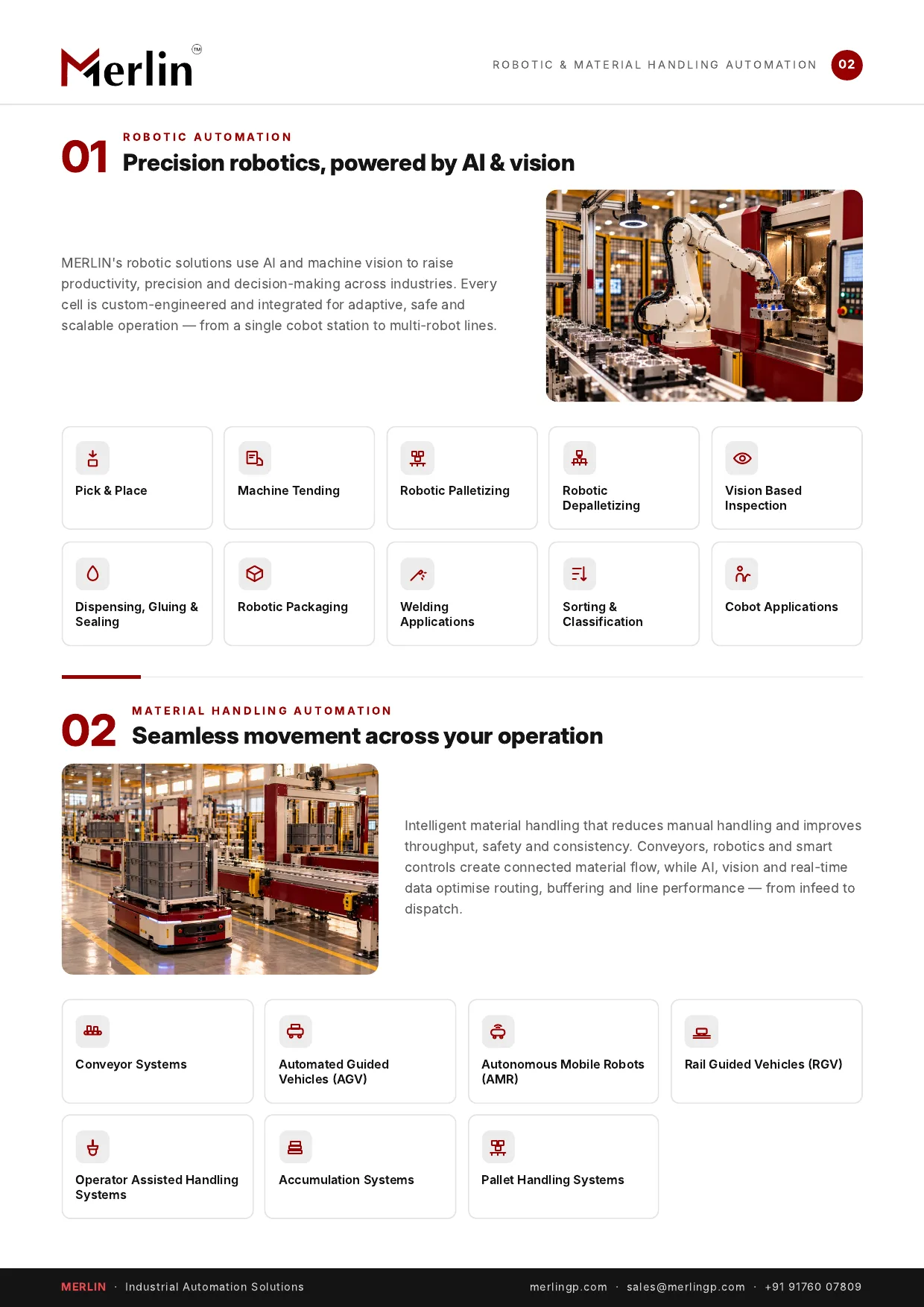 MERLIN Industrial Automation brochure, page 2 of 4